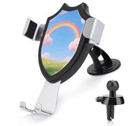 Soporte universal 3 en 1 para teléfono de coche, ventosa ajustable, nube pastel con cielo arcoíris, soporte para teléfono celular con clip de gancho de metal para ventilación, parabrisas, salpicadero
