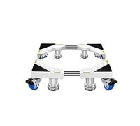 Soporte universal ajustable para frigorífico y lavadora con 4 ruedas dobles y patas de 4/8. Se adapta a electrodomésticos de 45 a 65 cm. Ideal para secadoras, frigoríficos y aires acondicionados.