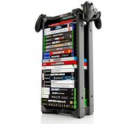 Soporte Universal de Juegos ADZ - Torre de Almacenamiento de 23 Juegos para PS2 PS3 PS4 PS5 PSP Xbox 360 Xbox One Series X Wii Switch Juegos DVD y Discos Blu-Ray. Incluye 2 Montajes para Controladores