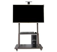 Soporte universal de TV resistente con ruedas bloqueables de altura ajustable para televisores, perfecto para sala de estar, oficina, sala de juntas, fácil de mover y seguro.