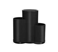 Soporte Universal for cuchillos for el hogar, escurridor de utensilios cocina plástico negro/blanco, caja almacenamiento cubiertos 2/3 rejillas, tenedor para Cubiertos(Black-3 Grid)
