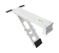 Soporte universal para aire acondicionado sin taladro, soporte resistente con patas ajustables y nivel de burbuja integrado para unidades de CA de ventana, bombas de calor, elimina las molestias de