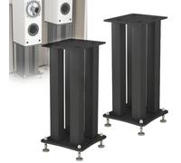 Soporte universal para altavoces de pie para audio HiFi, estante de altavoces de 40 cm de alto con vibración reducida, relleno de arena opcional para mejorar la calidad de sonido y afinación