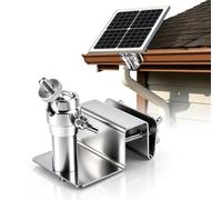 Soporte universal para canalón para panel solar Eufy Arlo, soporte ajustable para canalones sin necesidad de taladrar, soporte de tubo de acero inoxidable compatible con tornillo de 1/4 pulgadas para