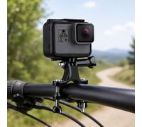 Soporte universal para manillar de motocicleta con tornillo para cámaras deportivas de acción PULUZ, soporte flexible para GoPro, Insta360, DJI y otras cámaras de acción (negro)