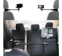 Soporte universal para reposacabezas de coche 3 en 1 con abrazadera/brazo mágico robusto ajustable y rotación de 360° para videocámara DSLR, cámara de acción, smartphone, etc