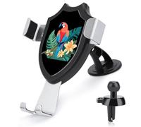 Soporte universal para teléfono con diseño de loros con hojas tropicales para parabrisas de coche