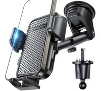 Soporte universal para teléfono móvil con ventosa y gancho de ventilación, soporte universal para teléfono móvil para salpicadero y parabrisas, giratorio 360°, ajustable, adecuado para smartphones de