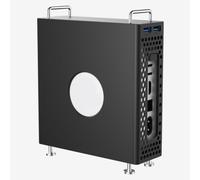 Soporte vertical de aluminio para Mac Mini M4/M4 Pro 2024, funda protectora con expansión SSD, puertos USB 3.2 duales, ranuras TF/SD, diseño de refrigeración, base antipolvo (negro)