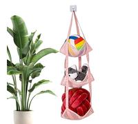 Soporte vertical de malla multicapa, estantes verticales de baloncesto para pelotas, para baloncesto, fútbol, voleibol, animales de peluche, juguetes, hogar, garaje, dormitorio, habitación de los