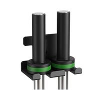 Soporte vertical de pared para barras olímpicas, colgador doble para almacenamiento de barra, ideal para gimnasios en casa, garajes o uso comercial (capacidad para 2 barras)