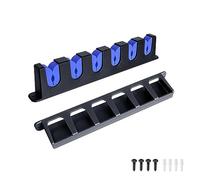 Soporte vertical de pared para caña de pescar, ahorra espacio, para garaje, cabina, sótano, almacenamiento de huecos, se adapta hasta 6 cañas, accesorios de soporte para caña de pescar (azul)