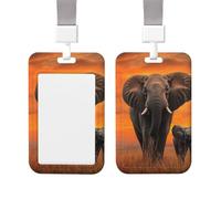 Soporte vertical de plástico para tarjetas de identificación, protector de insignia de elefante salvaje con cordón, soporte para tarjetas de identificación, soporte impermeable para etiquetas de