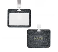 Soporte vertical de plástico para tarjetas de identificación, soporte para tarjetas de matemáticas, con cordón, soporte para tarjetas de identificación, soporte impermeable para etiquetas de nombre