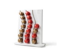 Soporte vertical para cápsulas de café de doble cara, dispensador de monodosis de apoyo que ahorra espacio, recipiente para cápsulas compatible con Nespresso original, hasta 40 cápsulas (blanco)