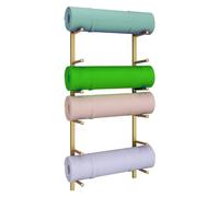 Soporte vertical para esterilla de yoga, estante organizador de montaje en pared, soporte de exhibición de toallas de metal y rodillo de espuma para usos múltiples, ideal para estudios de yoga y hogar