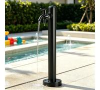 Soporte vertical para grifo de agua de jardín, Columna de agua para grifo exterior Hidrante de patio montado en el piso de acero inoxidable 304 para villa, junto a la piscina(B,Height: 60cm/23.6in)