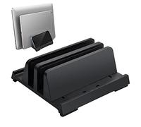 Soporte Vertical para Ordenador Portátil, 4 en 1，Ajustable 10-52mm，Negro | Soporte Laptop Ahorra Espacio Base Portátil para Escritorio, Laptop Stand Compatible con Portátiles Hasta 17.3 Pulgadas