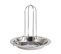 Soporte vertical para pollo, soporte vertical para pollo asador plegable con bandeja de goteo para horno, parrilla de pavo, soporte antiadherente para barbacoa, parrilla para horno asado, parrilla
