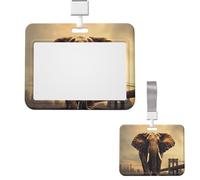 Soporte vertical para tarjetas de identificación, carrete de identificación de elefante en un puente, soporte de carrete deslizante, soportes para insignias, soportes de plástico duro, soporte para