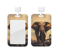 Soporte vertical para tarjetas de identificación, carrete de identificación de elefante en un puente, soporte de carrete deslizante, soportes para insignias de plástico duro, soporte para tarjetas de