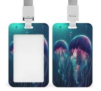 Soporte vertical para tarjetas de identificación de medusas de color, con cordón, resistente, etiquetas de nombre, soportes impermeables para tarjetas de trabajo, protector para enfermeras, oficiales