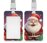 Soporte vertical para tarjetas de identificación de Papá Noel, con cordón, resistente y resistente, soporte para tarjetas de identificación, impermeable, protector para enfermera, oficial, profesor