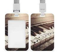 Soporte vertical para tarjetas de identificación de piano con cordón de separación, resistente, resistente al agua, protector para tarjetas de trabajo para enfermera, oficial de profesor, seguridad
