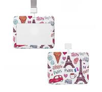 Soporte vertical para tarjetas de identificación, protector de tarjetas de identificación de mariposa de París, soporte para tarjetas de identificación, soporte impermeable para etiquetas de nombre