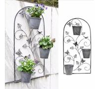 Soporte Vintage de Pared para Macetas de Hierro Forjado, Portalámparas Rústico Exterior para Balcón, Terraza y Decoración de Pared,Arco Decorativo de Jardín
