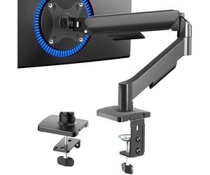 Soporte VIVO para 1 Monitor de 17-32", Brazo Mecánico Articulado de Escritorio para Gaming y Oficina, VESA 75x75, 100x100, Máx 9 kg, Clásico, Negro, STAND-V001O