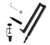 Soporte voladizo para micrófono, marco de aluminio a prueba de vibraciones, rotación de 360 grados para creadores de contenido, músicos, de perfil bajo, estabilizador de micrófono de escritorio