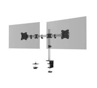 Durable Soporte de monitor Select para 2 monitores, giratorio 360 grados, orientable, regulable en altura, para pantallas VESA de hasta 27 pulgadas y 8 kg, plata, 509523