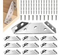 soporteDe Esquina De Acero Inoxidable - Paquete De 10 Conectores De soporteAngular, Junta De Sujeción Para Muebles, soporteDe Fijación De Superficies, Conector Universal | Para Puerta De Silla