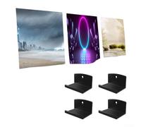 Soportes acrílicos para estante de discos, paquete de 4 soportes de exhibición LP de montaje en pared para colección de vinilos, diseño transparente/negro/blanco, ahorro de espacio y resistente a la