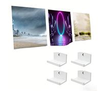 Soportes acrílicos para estante de discos, paquete de 4 soportes de exhibición LP de montaje en pared para colección de vinilos, diseño transparente/negro/blanco, ahorro de espacio y resistente a la