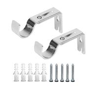 Soportes Ajustables para Barra de Cortina, Resistentes, de Metal, Plata