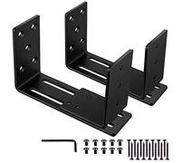Soportes ajustables para barricada de puerta (2 unidades), soporte de barra abierta para puerta de seguridad, soporte en U de acero para puertas o puertas de entrada y salida