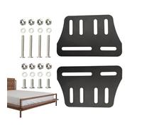 Soportes ajustables para cabecero - Accesorios de montaje adaptador de acero, juego de 2 piezas para marco de cama, base de pie o pared, accesorios de refuerzo universales, cama de dormitorio fija de