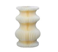 Soportes cilíndricos plegables, Beige Foldable Cardboard Cylinder Display Stand Multiple Sizes With Acrylic Sheet(13.8x23.62in)