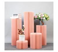 Soportes cilíndricos plegables, Foldable Cardboard Roman Columns White Multiple Sizes Pack Of 5 With Acrylic Disc(Diameter 30cm,D)