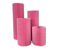 Soportes cilíndricos plegables, Foldable Cardboard Roman Columns White Multiple Sizes Pack Of 5 With Acrylic Disc(Diameter 40cm,C)