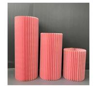 Soportes cilíndricos plegables, Foldable Paper Columns Pedestal Stand With Acrylic Disc Pink 30cm-40cm Diameter Pack Of 3(Diameter 30cm,A)