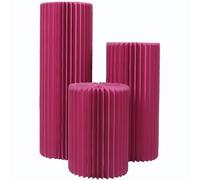 Soportes cilíndricos plegables, Pink Cardboard Foldable Stand For Wedding Centerpieces And Desserts Multiple Sizes(11.8IN-A)