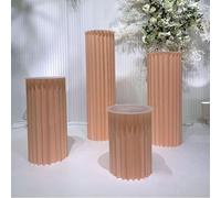 Soportes cilíndricos plegables, Wedding Decoration Foldable Cardboard Cylinder Stands With Acrylic Disc White Multiple Sizes(Diameter 40cm,A)