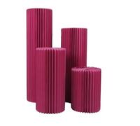 Soportes cilíndricos plegables, Wedding Foldable Paper Column Stands With Acrylic Disc Red 20-100cm Pack Of 5(Red-diameter 40cm,C)
