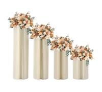 Soportes cilíndricos plegables, White Cylinder Pedestal Stands Foldable Cardboard Acrylic Disc Pack Of 3 Multiple Sizes(Diameter 40cm,C)