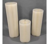Soportes cilíndricos plegables, White Foldable Cylinder Pedestal Stand For Wedding, 30cm Diameter, 20-100cm Height, 5 Pcs(Large 3piece)