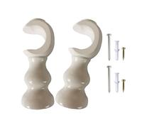 Soportes clásicos de madera para cortinas de ventana, base redonda, soportes de barra individuales, soporte decorativo de madera para cortinas de madera resistentes al hogar