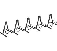 Soportes Classic Cantabile GS-2009E para E-Guitarra/E-Bajos Set de 5 - Ajuste de 3 posiciones - Sistema de presión - Plegable - Superficie acolchada - Patas de goma - Negro